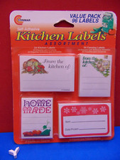 96 Pack Conimar Self Adhesive Kitchen Labels Made in USA New & Sealed