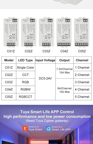 LED Controller CCT RGB RGBW RGBCCT LED Strip Smart Dimmer Support Hue Bridge - Picture 15 of 30