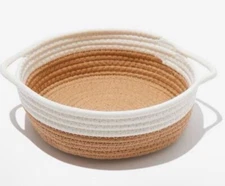 Short Stories Large Woven Basket - 9.8” Diameter Polyester NWT SHS-HO-091