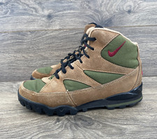 Vintage Nike Air Caldera ACG 90s Suede Hiking Boots Women's Size 7.5 Brown Green
