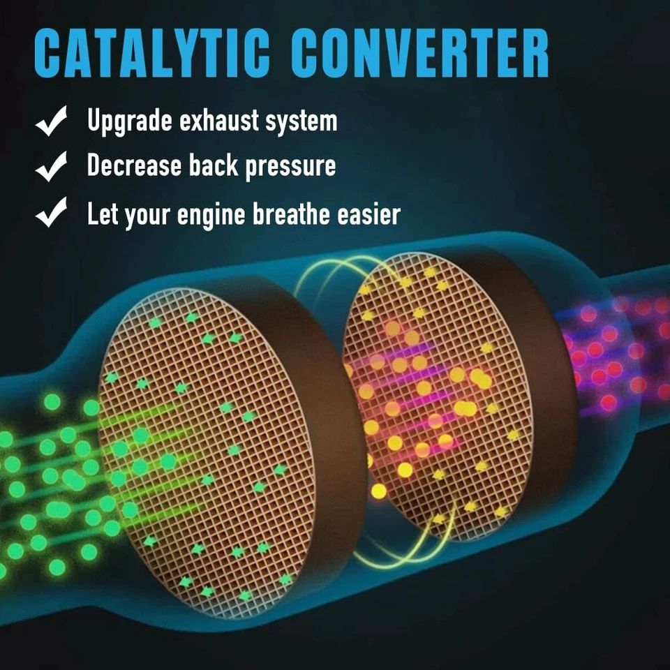 Convertidor catalítico de entrada/salida de 2,5" con protector térmico para Pontiac Firebird 3,8 L Foto 4 de 4