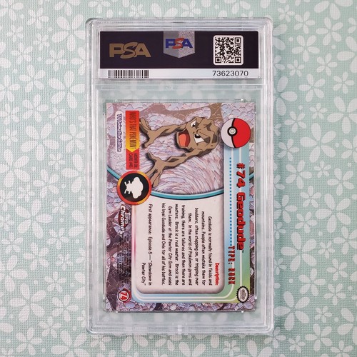 Pokemon Card Geodude 74 2000 Topps Chrome Series 1 Tv Animation Edition PSA 10 - Picture 2 of 2