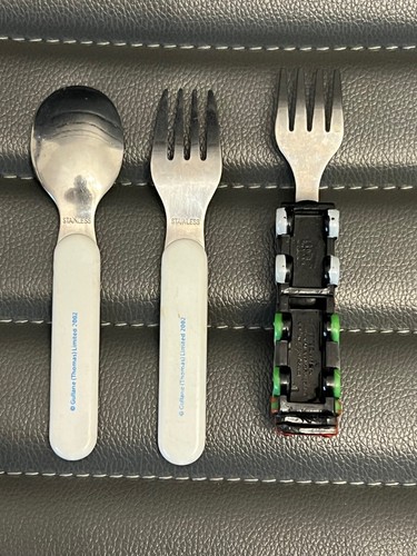 Thomas & Friends Train Baby Spoon & Fork First Years Stainless Plastic RARE - Picture 2 of 9