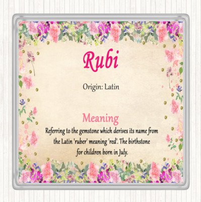 Rubi Name Bedeutung Getränkematte Untersetzer Floral