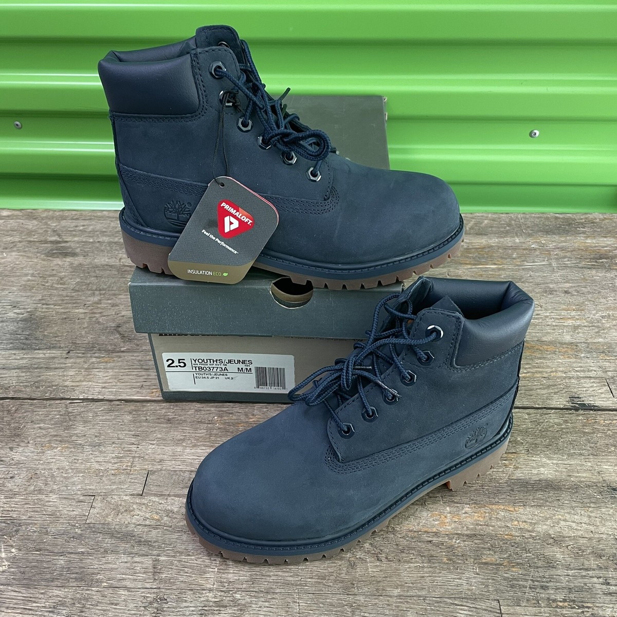 Timberland 6in Premium Boots Navy Blue Classic 2.5 Youth New In