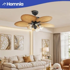 52" Tropical Contemporary Ceiling Fan with Light Remote Control Indoor Outdoor