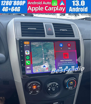 Car Radio Stereo Carplay For 2009-2013 Toyota Corolla 4+64G 9in Android 15  RDS