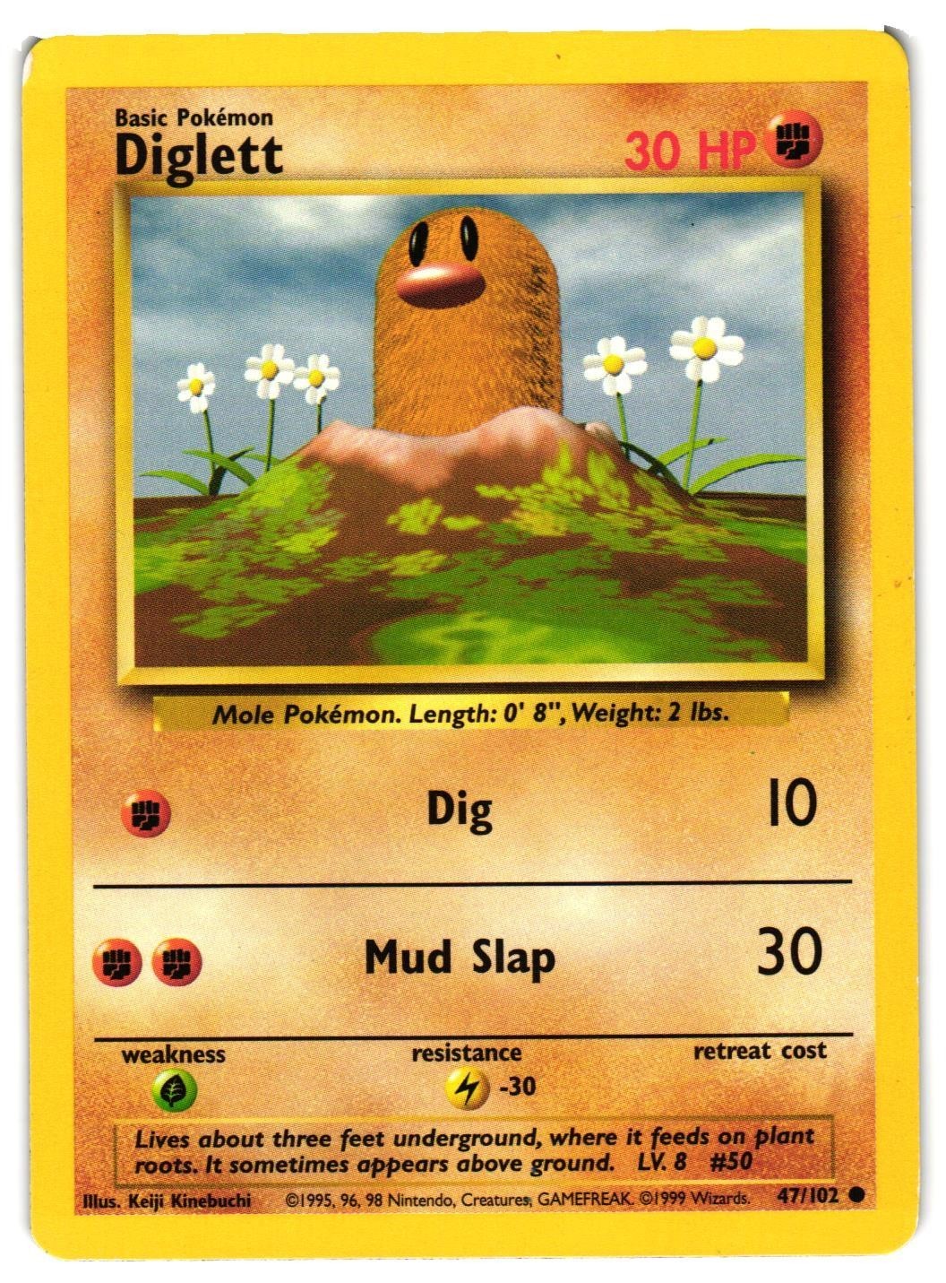 Pokemon TCG Diglett Base Set 47/102 Common Unlimited LP