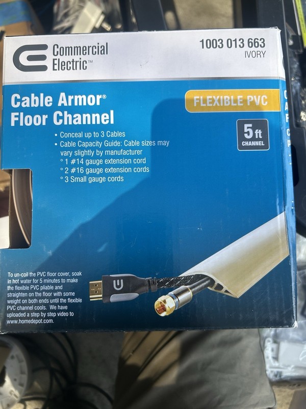 Commercial Electric 5 ft Cable Cover Flexible PVC Conceals 3 Cables