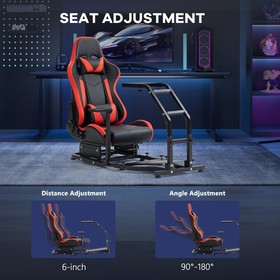 Supllueer Racing Simulator Cockpit With Seat Fits Thrustmaster T300 Logitech G29