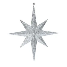Vickerman M167507 Plastic Iridescent Glitter Bethlehem Star, 15.75", Silver