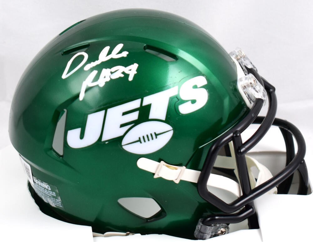 Darrelle Revis Autographed Signed New York Jets Speed Mini Helmet - Beckett W Holo 