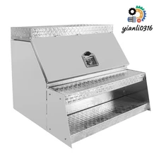 Sliver Aluminum Side Mount Semi Truck Saddle Step Safety Tool Box 25x28x30"