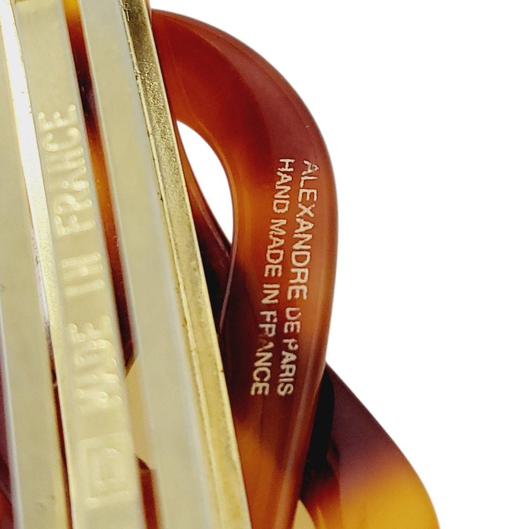 新品未使用：ALEXANDRE DE PARIS for CLANE BROWN Alexandre De Paris Barrette Marble Ribbon Brown | eBay