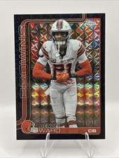 2025 Topps Chrome Football Denzel Ward Black Geometric Refractor /10 #74 Browns