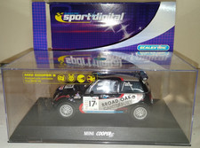 SCALEXTRIC MINI COOER RALLY BROAD OAK 17 1/32 SCALE SLOT CAR WITH CASE