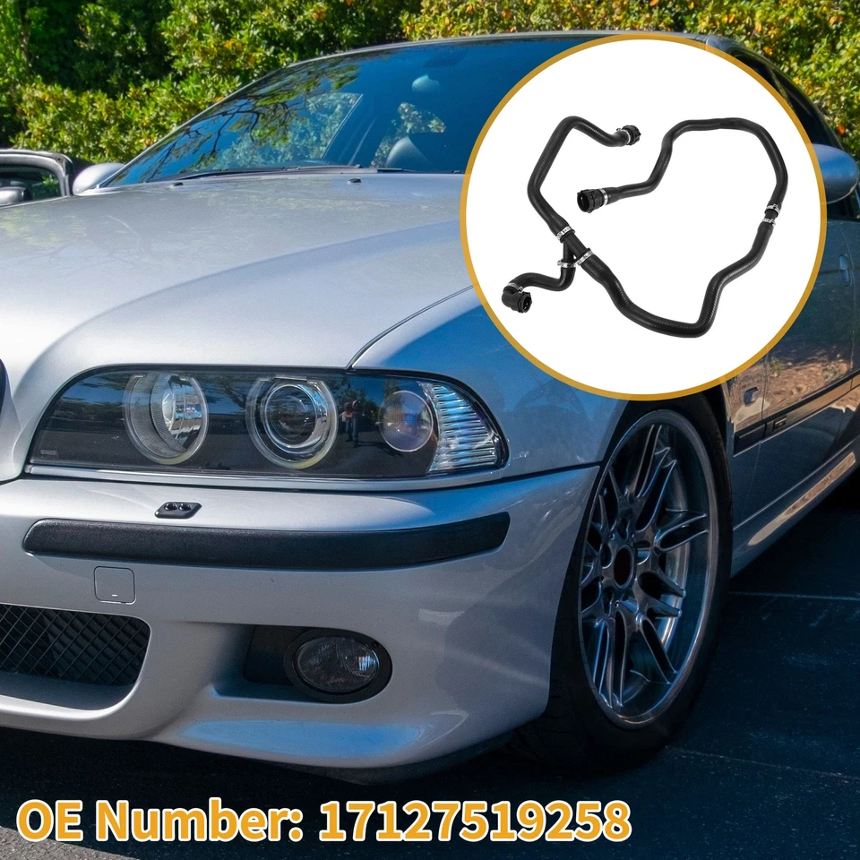 Manguera de radiador para BMW 525i 530i 2004-2005 Nº17127519258 goma negra 1 pieza Foto 3 de 4