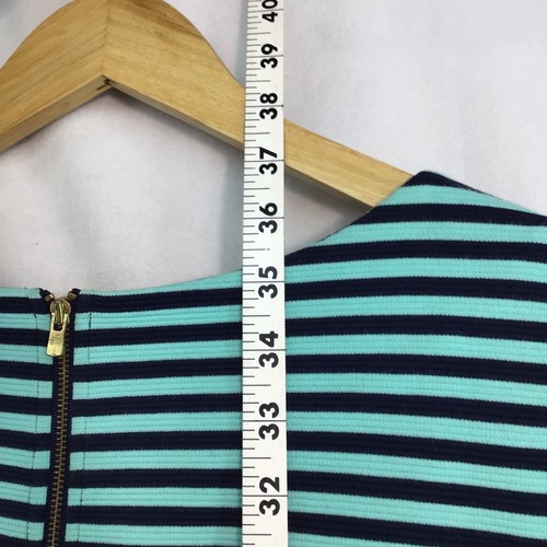 Abito Lilly Pullitzer donna grande a righe blu navy teal linea A tasche nautiche - Foto 13 di 14