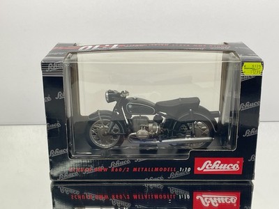 SCHUCO 06500 BMW R60/3 1960 MOTORCYCLE -BLACK  1:10- POOR FIXER UPPER IN BOX