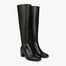 Naturalizer 27 EDIT Women's 7.5M Black Leather Edda Tall Boots Knee High BR15-25