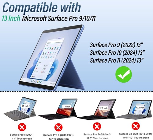 Touchpad Keyboard Case for 13 Inch Microsoft Surface Pro 11/10/9, 7 Colors Backl - Picture 2 of 8