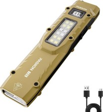 EDC Tactical Flashlight, Flat Flashlights Rechargeable,Dual-Switches LED Small F