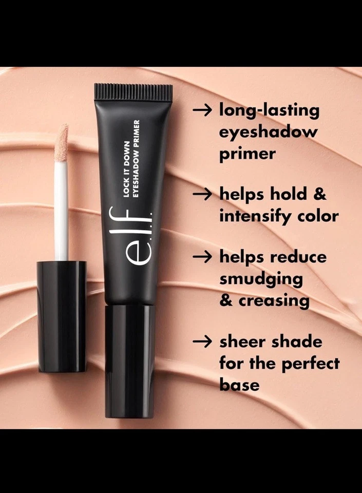 ELF Lock It Down Eyeshadow Primer, Smooth, Creamy Primer 0.23 fl oz NIB - Image 3 of 4