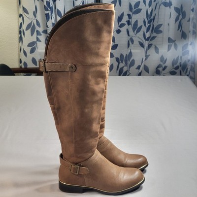 Jasmin Women's Brown Leather Knee-high Boots Size 5.5