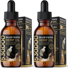 K2xLabs Buster's Hemp Oil for Dogs  Cats, Calm, Joint, Coat, 2-Pack 2Pack