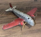 NICE VINTAGE MARX PRESSED STEEL AIRPLANE missing Piggyback Plane