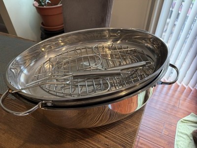 Oval 18/10 Stainless Steel Rancher Roaster w/Accessories Harris Teeter Roast Pan