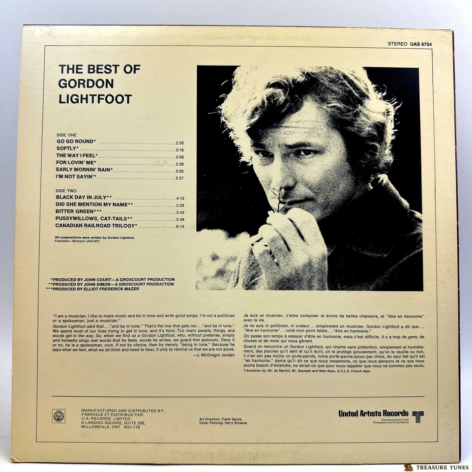 Gordon Lightfoot – The Best Of Gordon Lightfoot - Image 3 of 4