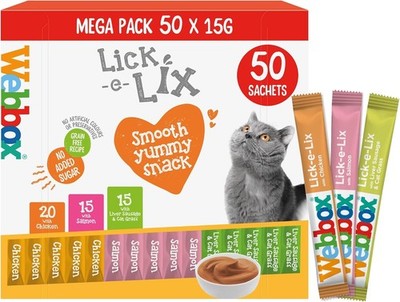 Webbox Lick-e-Lix Katzenleckerli Sorte Mega Pack - Kitten Friendly Getreidefrei
