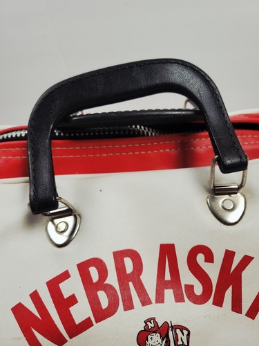 RARE 60-70's Vintage Nebraska Go Big Red Duffle Bag Travel Gym Carry On Cornhusk - Picture 2 of 11
