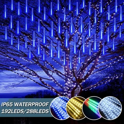 30/50CM 8Tubes LED Meteor Shower Falling Rain Light Christmas Outdoor Garden UK