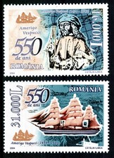 Romania 2004, Mi#5793-94, Sc#4616-17, Amerigo Vespucci, ship, MNH!