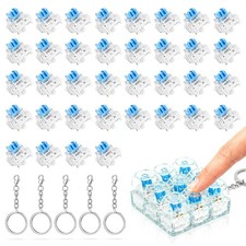 36PCS Clickers for 3D Prints,3-Pin Mechanical Keyboard Switches Blue