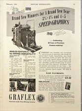 Folmer Graflex Corp. "American-made Prize-Winning Cameras" Vintage Print Ad 1940