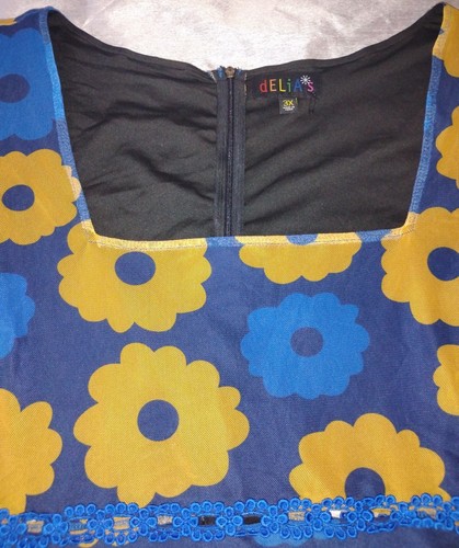 Delia's Groovy crochet floral Trim mini dress - Size 3X - Rare Find!! Dolls Kill - Picture 3 of 15