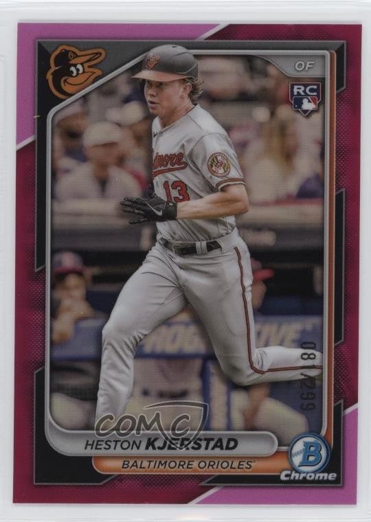 2024 Bowman Chrome Fuchsia Refractor 81/299 Heston Kjerstad #44 3hd