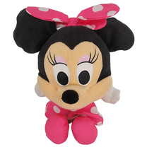 Disney MINNIE MOUSE Plush Pink Polka Dot Dress Stuffed Animal Doll Toy 11  