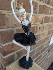 Bella Lux Skeleton Ballerina Figurine 13 L”’Gothic Halloween Decor