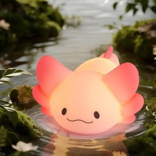 LOVERUIS Axolotl Night Light for Kids Gifts Squishy 2 inches, Multicolor
