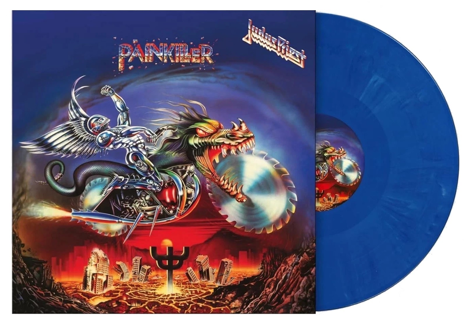 JUDAS PRIEST LP Painkiller BLUE & WHITE Marble VINYL 2025 National Album Day New