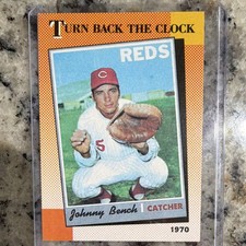 Topps 1990 Johnny Bench Cincinnati Reds Turn Back The Clock #664 Baseball Card