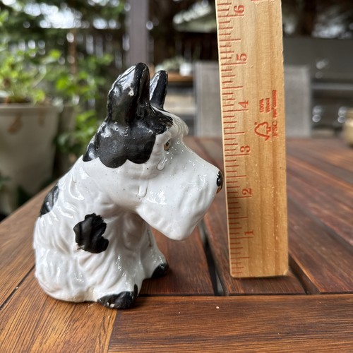 Hucha de cerámica vintage para perros Scottie blanco y negro para cachorros mediados de siglo - Imagen 20 de 20