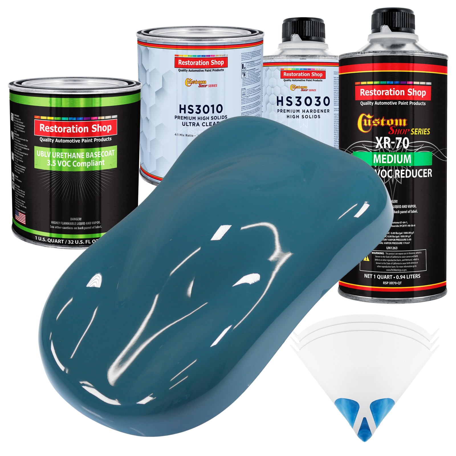Medium Blue Low VOC Urethane Basecoat Auto Body Paint Kit