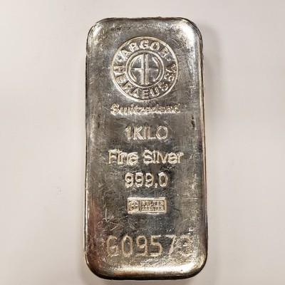 Argor SA Heraeus 1 Kilo .999 Silver 32.15 oz - Switzerland - SKU