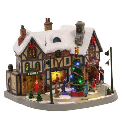 Lemax THE BELL & THISTLE TAVERN  #05682 NRFB Sights & Sounds Caddington Village*