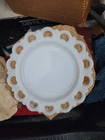 Anchor Hocking Old Colony 8" Milk Glass Plates Vintage Scalloped Lace Edge